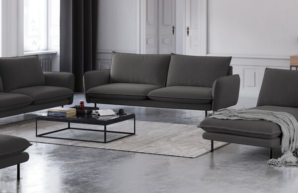 -25 % Dny MOMENTI– Cosmopolitan Design Tmavě šedá čalouněná trojmístná pohovka Vienna 200 cm
