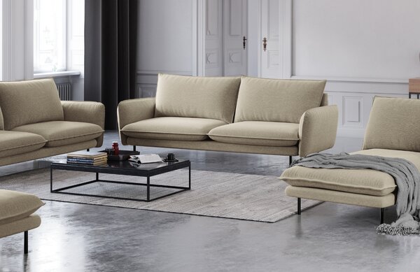 -25 % Dny MOMENTI– Cosmopolitan Design Béžová čalouněná trojmístná pohovka Vienna 200 cm