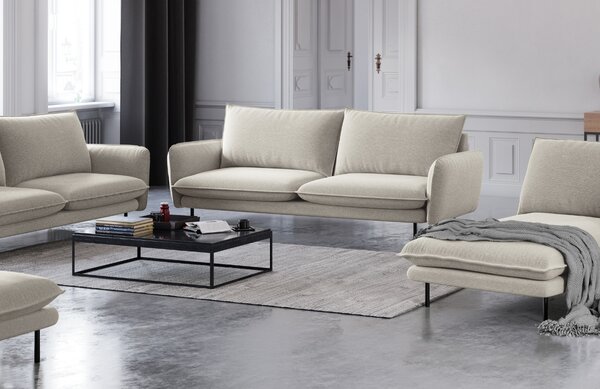 Cosmopolitan Design Světle béžová čalouněná trojmístná pohovka Vienna 200 cm