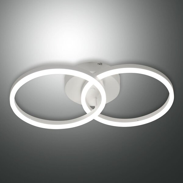 Fabas 3508-22-102 Giotto, dvojkruhové svítidlo pro přisazení, 56W LED 3000K, bílá, prům. 60cm