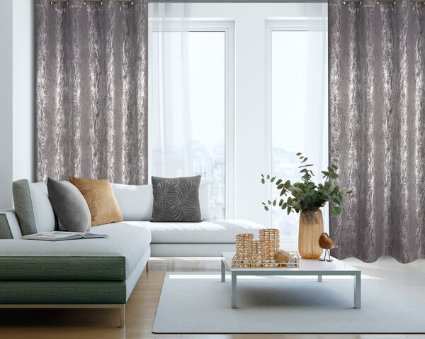 ZATEMŇOVACÍ ZÁVĚS NA KROUŽCÍCH ELISE 140X250 CM ŠEDÁ