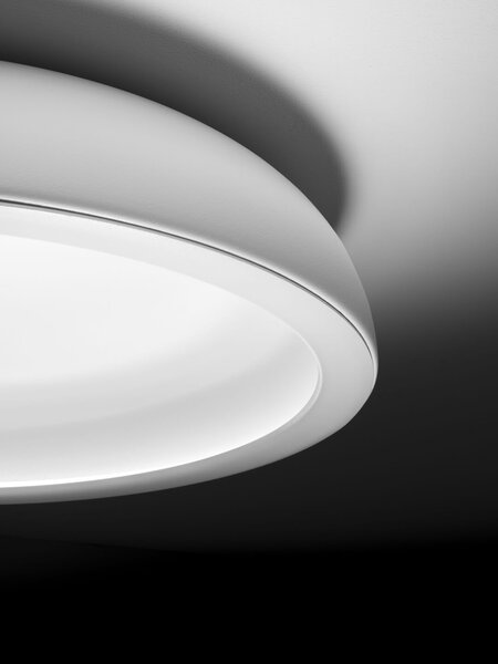 Stilnovo 8533 Reflexio_S, bílo-černé stropní svítidlo se skrytým zdrojem světla, 48W LED stmívatelné 3000K, prům. 65cm