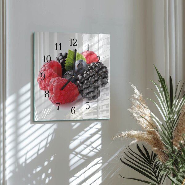 Skleněné hodiny na stěnu Bobule zskc-30x30-00182877