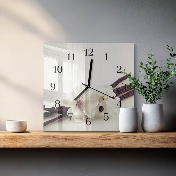 Skleněné hodiny na stěnu Vanilka zskc-30x30-00177385