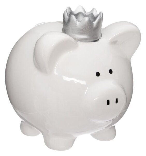 Keramická pokladnička White Queen Pig 14,5x16x14,5 cm