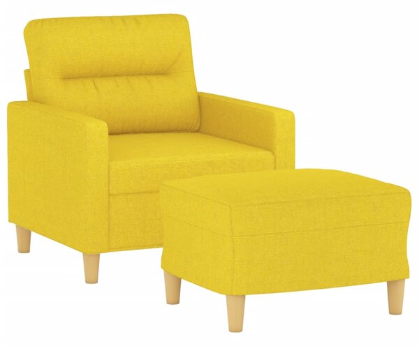 Křeslo s podnožkou světle žluté 60 cm textil 3201070
