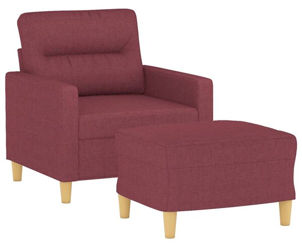 Křeslo s podnožkou vínové 60 cm textil 3201071