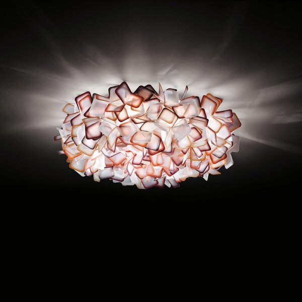 SLAMP CLICL00ORG00000000EU Clizia large, stropní designové svítidlo z Opalflexu s oranžovým okrajem, 3x12W E27, prům. 78cm