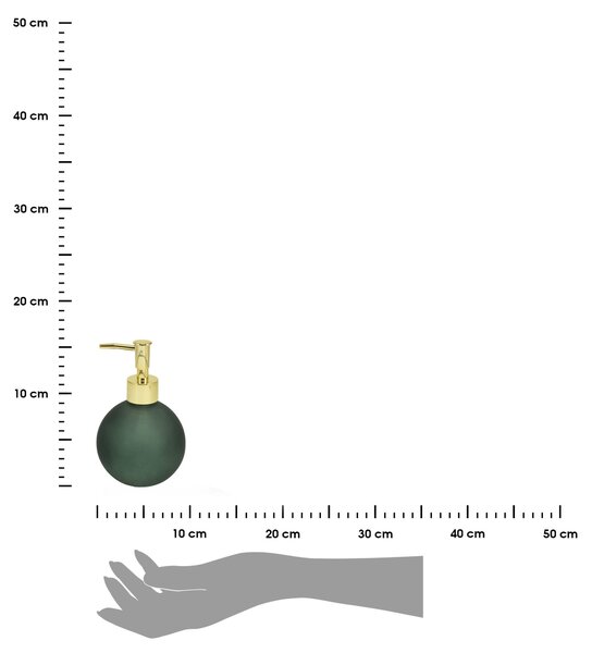 Dávkovač mýdla Globe, zelená/se zlatými prvky, 400 ml