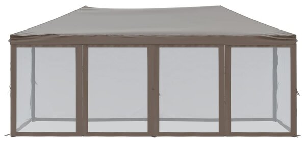 Skládací party stan s bočními stěnami taupe 3 x 6 m