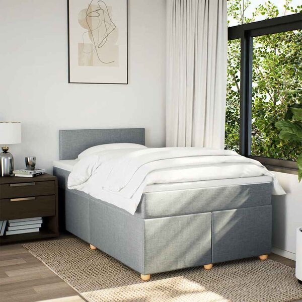 Box spring postel s matrací světle šedá 120x190 cm textil 3286612