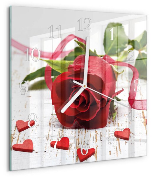 Skleněné hodiny Růže zskb-30x30-00086943