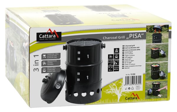 CATTARA Gril - udírna na dřevěné uhlí PISA 3in1 40cm