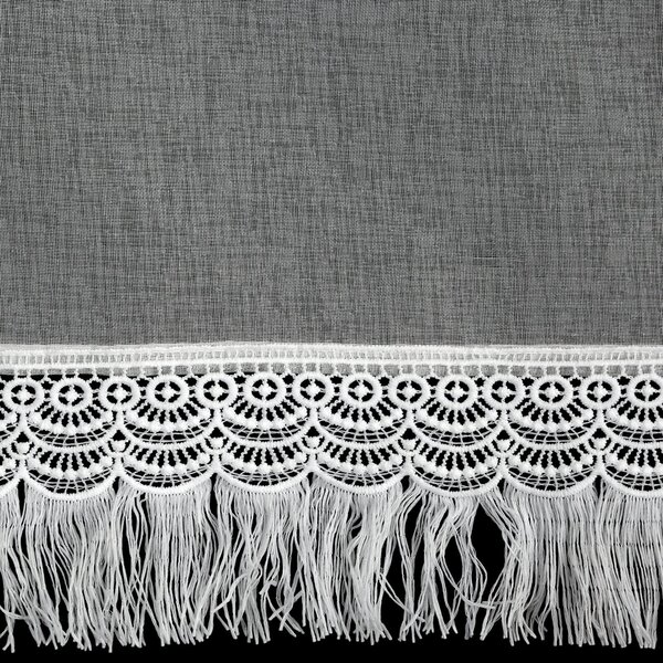 KRÁTKÁ ZÁCLONA NA POUTKÁCH ROXANA 60X150 CM BÍLÁ