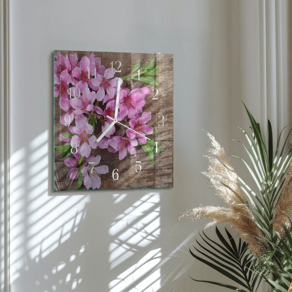 Skleněné hodiny Květiny zskb-30x30-00087165