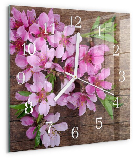 Skleněné hodiny Květiny zskb-30x30-00087165
