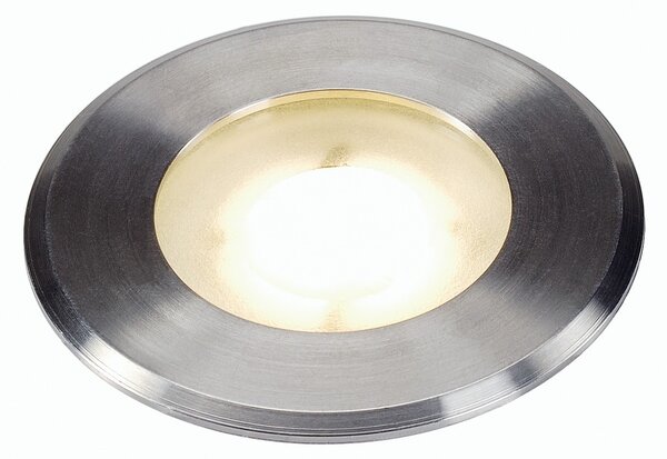 SLV 228412 Dasar Flat 80 ploché zápustné svítidlo do země LED 4,3W 3000K nerez, prům. 8cm, IP67