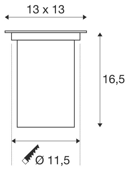 SLV 229324 Dasar 80 zápustné svítidlo do země 1xGU10 nerez, s nastavitelným směrem svícení, 13 x 13cm, IP67