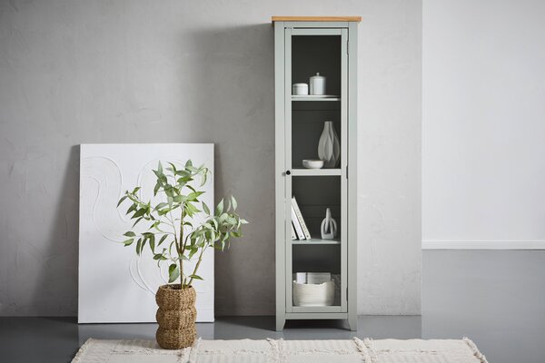 VITRÍNA, dub, borovice, šedá, čiré, přírodní barvy, 56/200/43 cm MID.YOU - Kredence a vitríny, Online Only