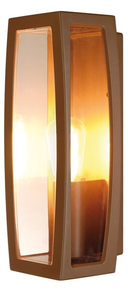 SLV 230657 Meridian box, nástěnné venkovní svítidlo, 1xE27 max. 25W, rezavá, 38cm, IP54