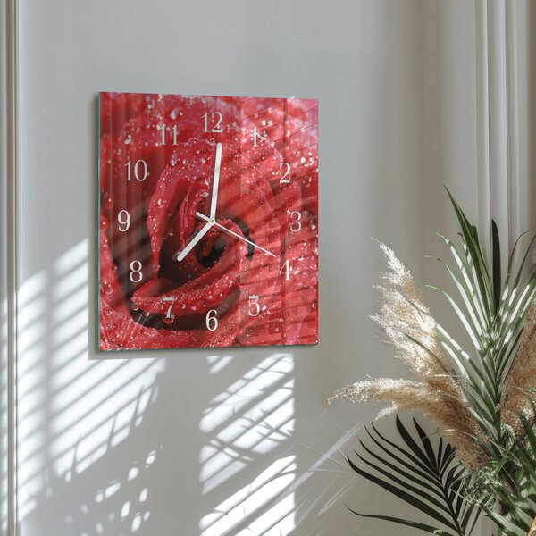 Skleněné hodiny Růže zskb-30x30-00079754