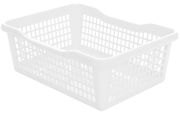 Plastový košík 24,8 x 14,7 x 7,2 cm, bílá
