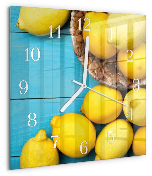Skleněné hodiny Citrony zskb-30x30-00090212