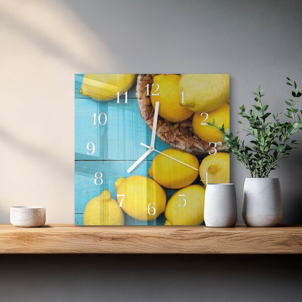 Skleněné hodiny Citrony zskb-30x30-00090212