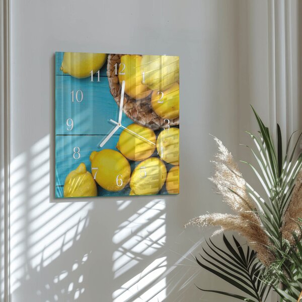Skleněné hodiny Citrony zskb-30x30-00090212