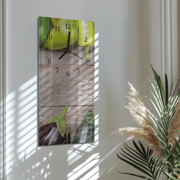 Skleněné hodiny vertikální Zeleninový stůl zsppc-30x60-00181105