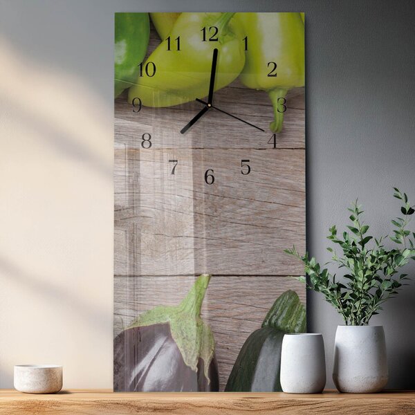 Skleněné hodiny vertikální Zeleninový stůl zsppc-30x60-00181105