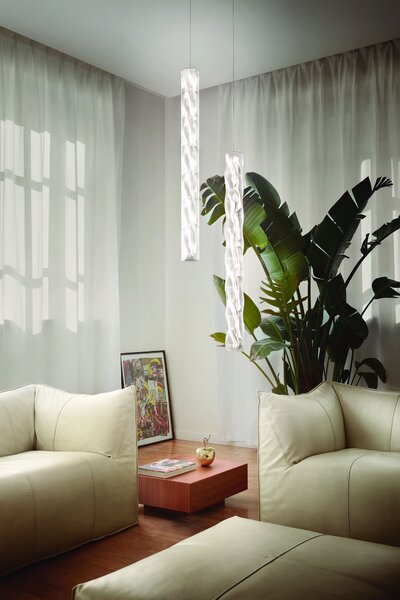 SLAMP HUGS000PRS01TVT000EU Hugo vertical, designové závěsné svítidlo, 20W LED 3000K, prisma, délka 100cm