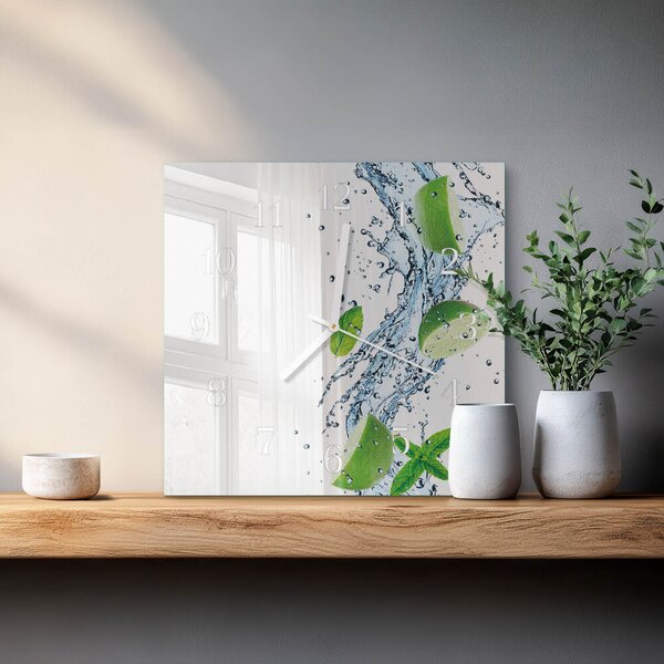 Skleněné hodiny Máta zskb-30x30-00089158