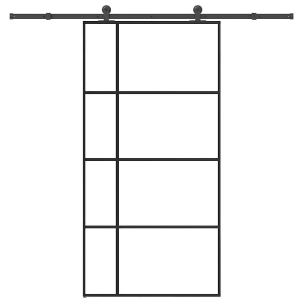 Posuvné dveře s kováním 102,5 x 205 cm ESG sklo a hliník 3332927