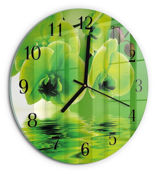 Skleněné nástěnné hodiny Orchidej zsoc-fi30-00177612