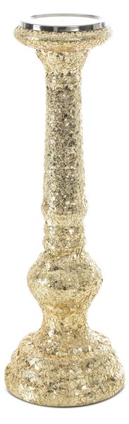 SKLENĚNÝ SVÍCEN MELIA (FI) 13X40 CM ZLATÁ