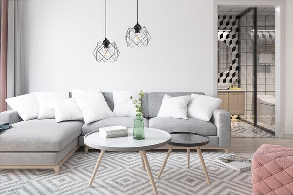 Závěsné svítidlo Stella, 2x chromové drátěné stínítko