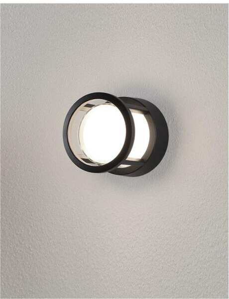 NOVA LUCE venkovní nástěnné svítidlo AGOSTO černý hliník a akrylový difuzor LED 6W 3000K 100-240V 120st. IP54 9207615