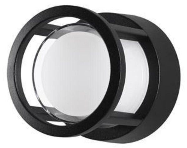 NOVA LUCE venkovní nástěnné svítidlo AGOSTO černý hliník a akrylový difuzor LED 6W 3000K 100-240V 120st. IP54 9207615