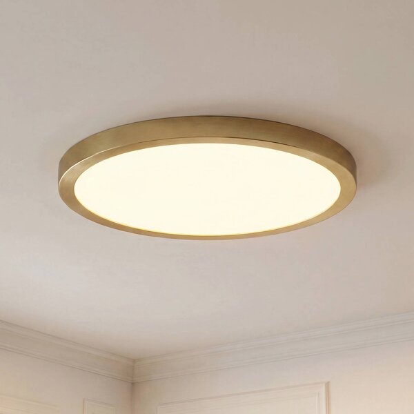 Lindby LED stropní svítidlo Sorela, Ø 40 cm, zlaté, stmívatelné, stmívatelný, Mosaz / zlato, Obývací pokoj / jídelna, kov, Moderní