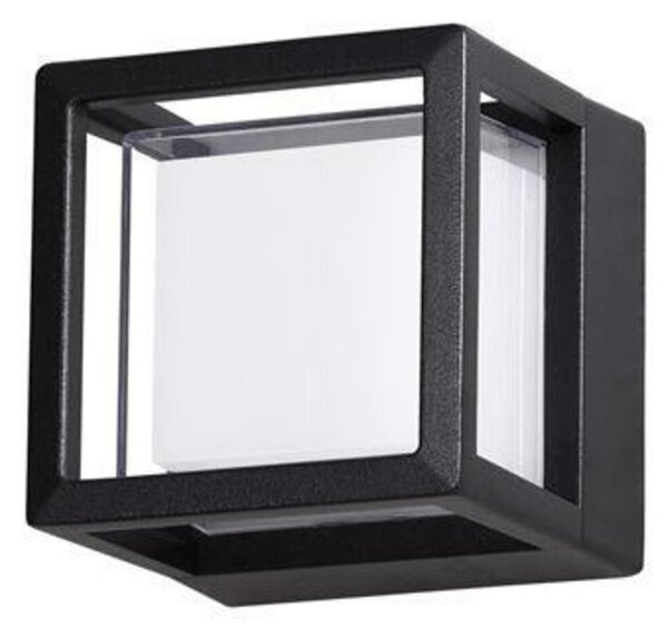 NOVA LUCE venkovní nástěnné svítidlo AGOSTO černý hliník a akrylový difuzor LED 6W 3000K 100-240V 120st. IP54 9207616