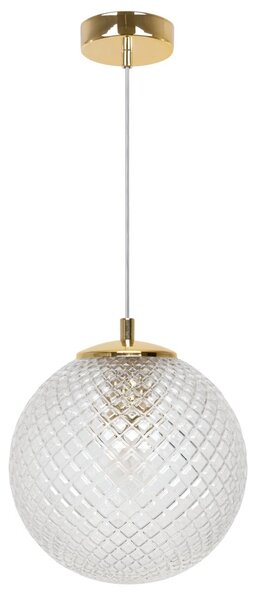 Závěsné svítidlo Cannes, 1x čiré skleněné stínítko (fi 20 cm), G