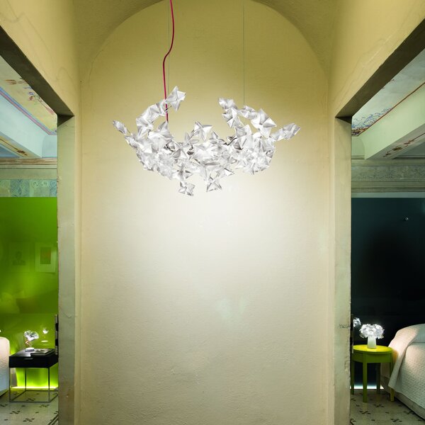 SLAMP HANSS00PRS01RG9000EU Hanami, závěsné květinové svítidlo, 5x5W LED G9 3000K stmívatelné, délka 53cm, červený kabel