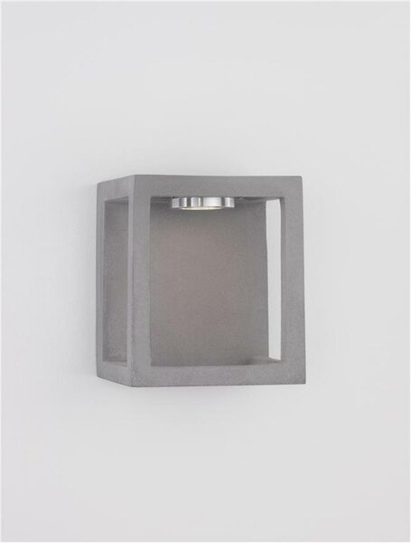 NOVA LUCE venkovní nástěnné svítidlo BEV šedý beton skleněný difuzor LED 5W 3000K 120-230V IP65 9540214