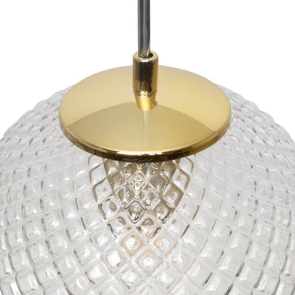 Závěsné svítidlo Cannes, 1x čiré skleněné stínítko (fi 25 cm), G
