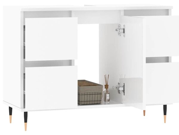 Koupelnová skříňka lesklá bílá 80 x 33 x 60 cm kompozitní dřevo