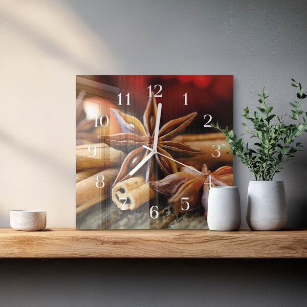 Skleněné hodiny Anýzová skořice zskb-30x30-00090957