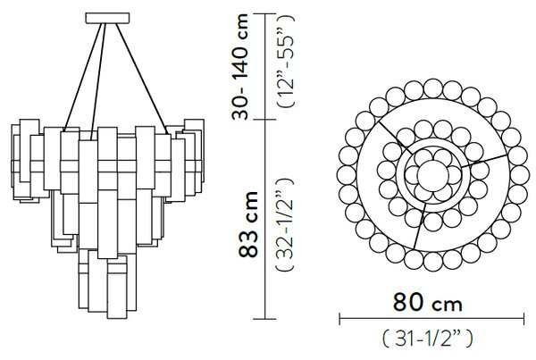 SLAMP LALSXL0WHT01T00NMTEU La Lollo white suspension XL, designové závěsné svítidlo, 130W LED 2700K stmívatelné, průměr 80cm