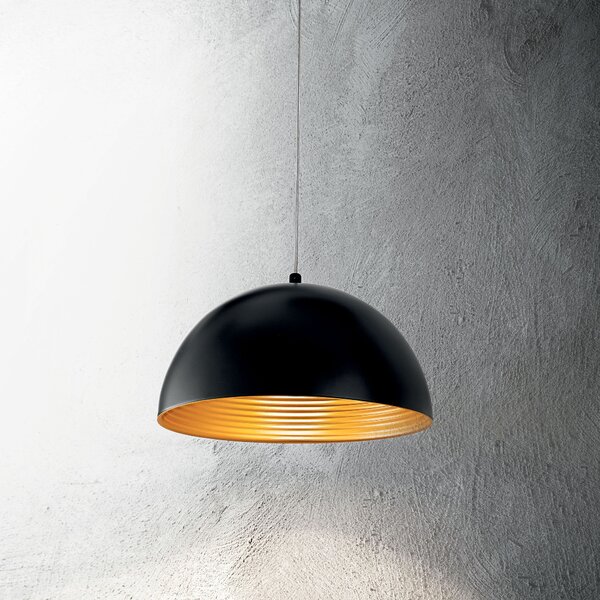 Fabas 3215-40-101 Dingle, závěsné svítidlo z kovu v černé vnější, zlaté vnitřní úpravě, 1x60W, prům. 40cm