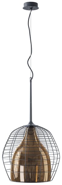 Diesel 50120 3600 Cage large, svítidlo z černého kovu a bronzového skla, 1x25W E27, prům. 45,2cm